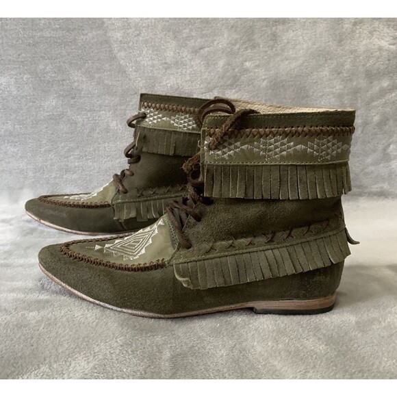 Freebird by Steven Tribe Boots Womens Size 6 Suede Embroidered Aztec Southwest - Picture 3 of 16